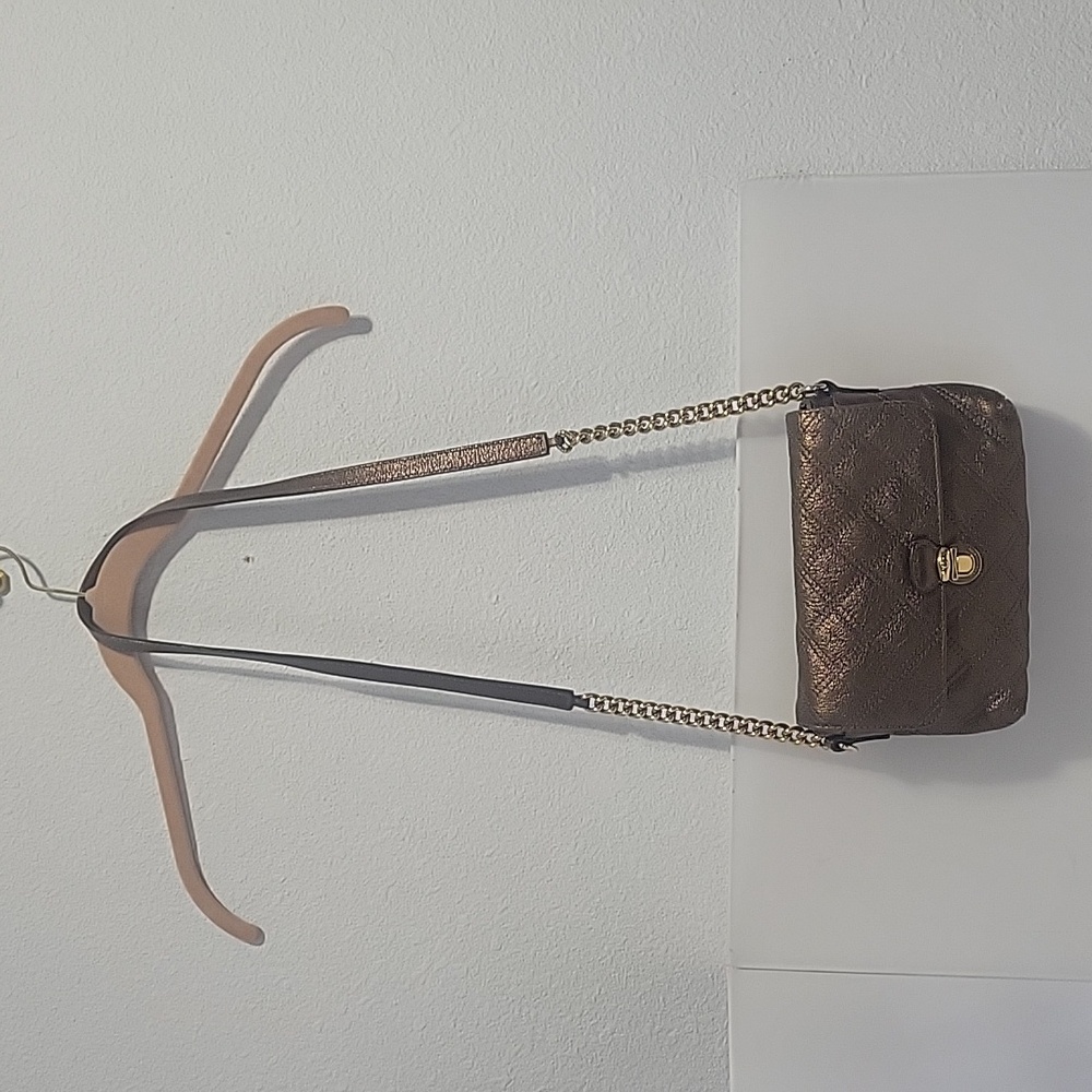 MARC JACOBS "THE SINGLE" QUILTED BRONZE CROSSBODY BAG
